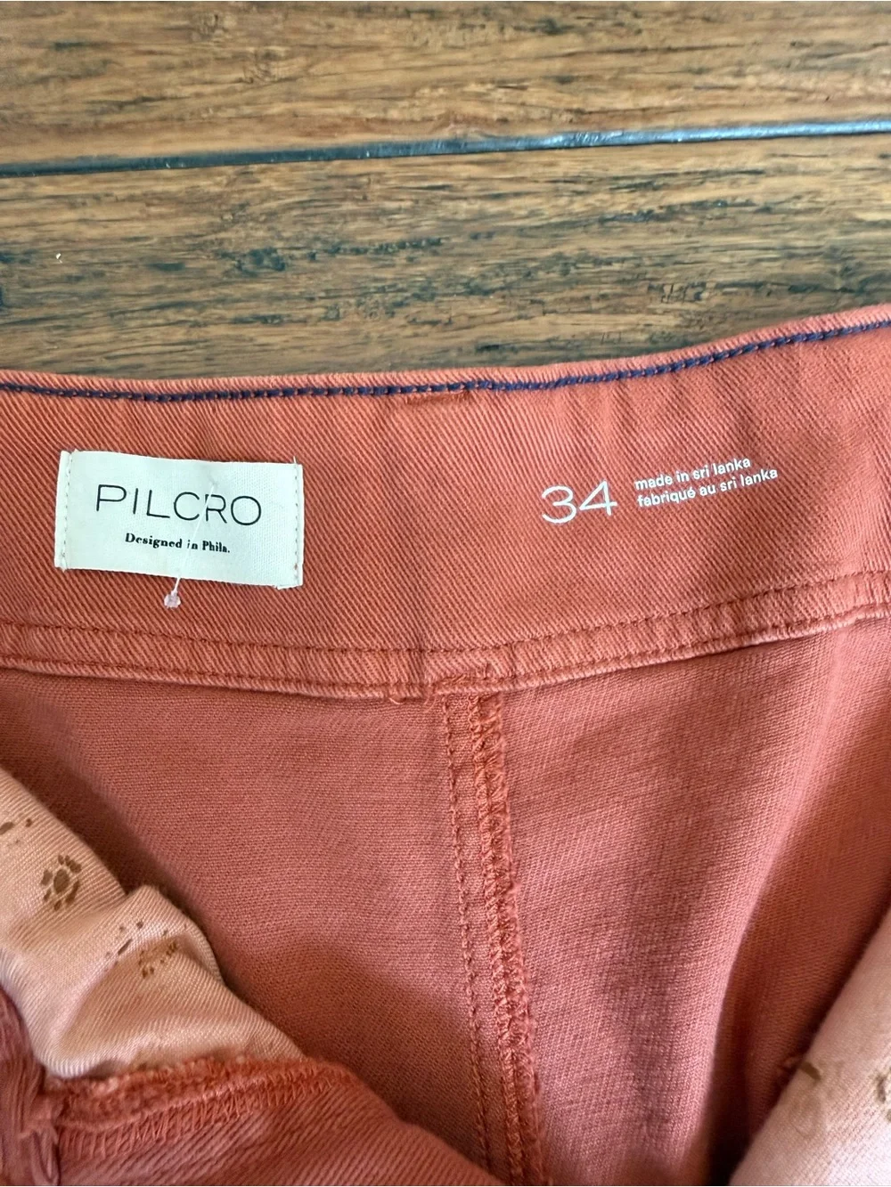 NWT Pilcro Anthropologie Relaxed Cuff Pants Orange Size 34 Boho